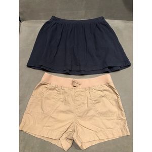 Oshkosh Girl’s Blue Skort & Faded Glory Tan Shorts